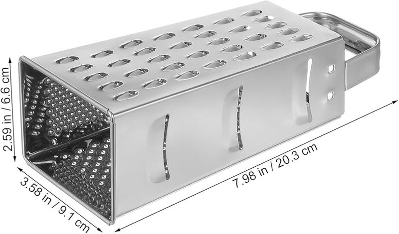 Stainless Steel 8 Inch Kitchen Grater Handheld Vegetable Cheese Shredder Slicer - Image 2